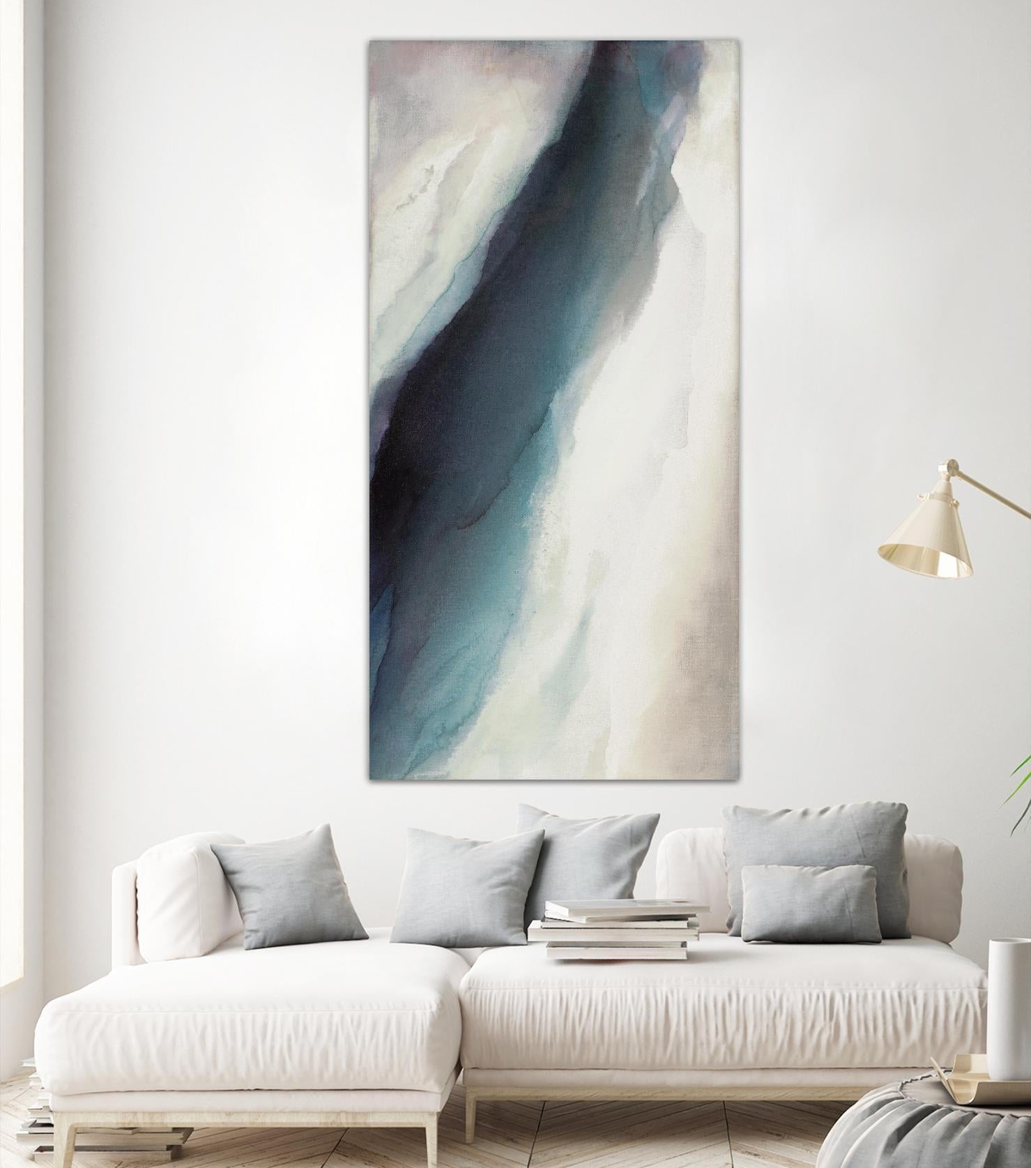 A Hui Hou by Kippi Leonard on GIANT ART - whites & creams fluid abstract blue