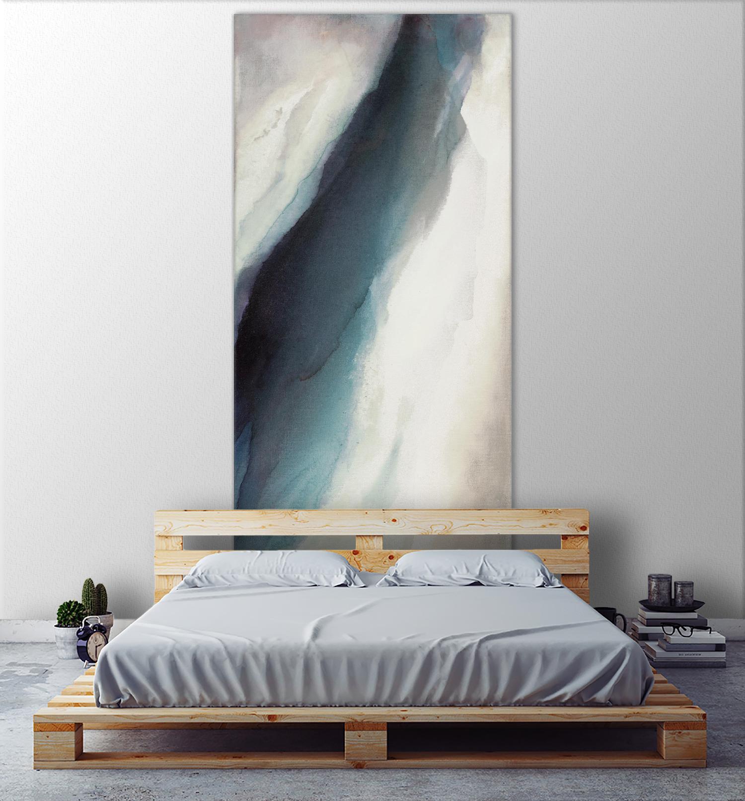 A Hui Hou by Kippi Leonard on GIANT ART - whites & creams fluid abstract blue