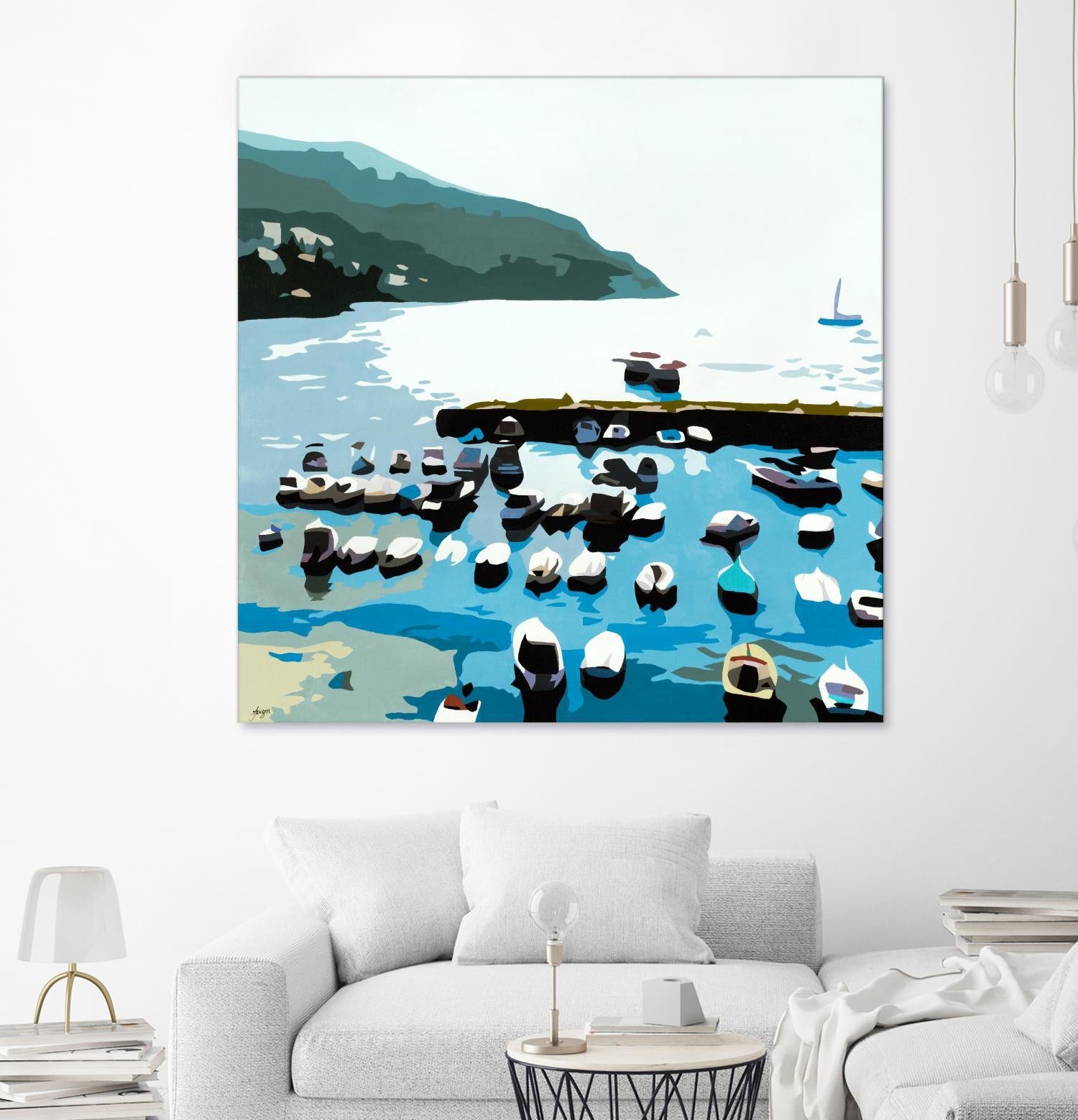 Boats by Beth Ann Lawson on GIANT ART - blues coastal ocean