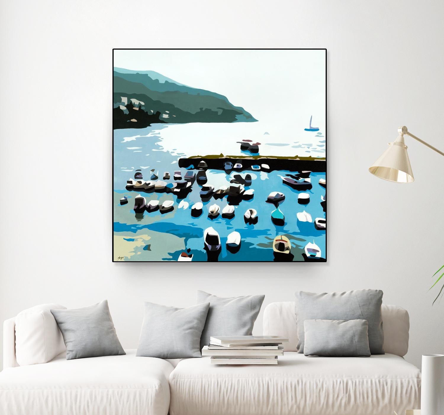 Boats by Beth Ann Lawson on GIANT ART - blues coastal ocean