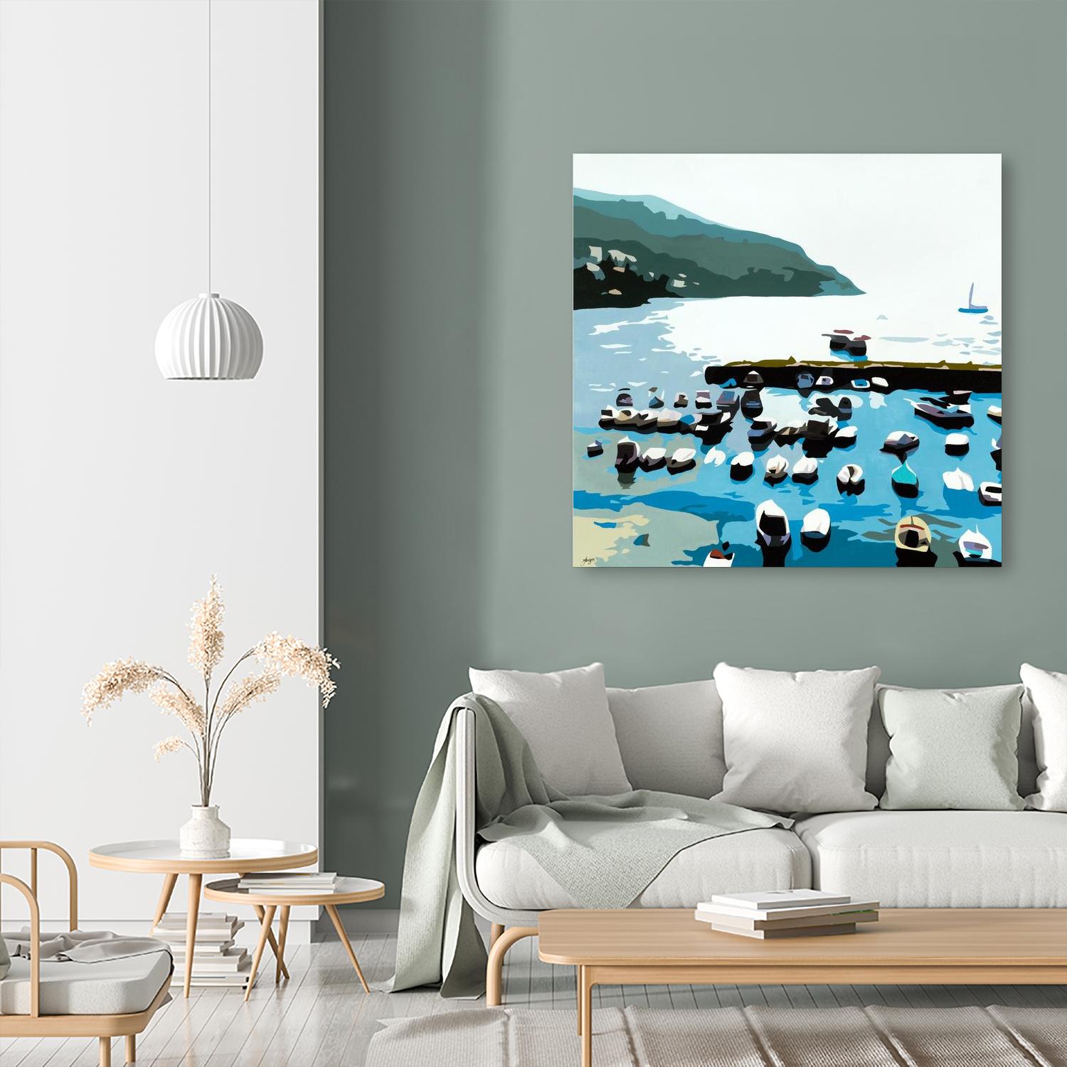 Boats by Beth Ann Lawson on GIANT ART - blues coastal ocean