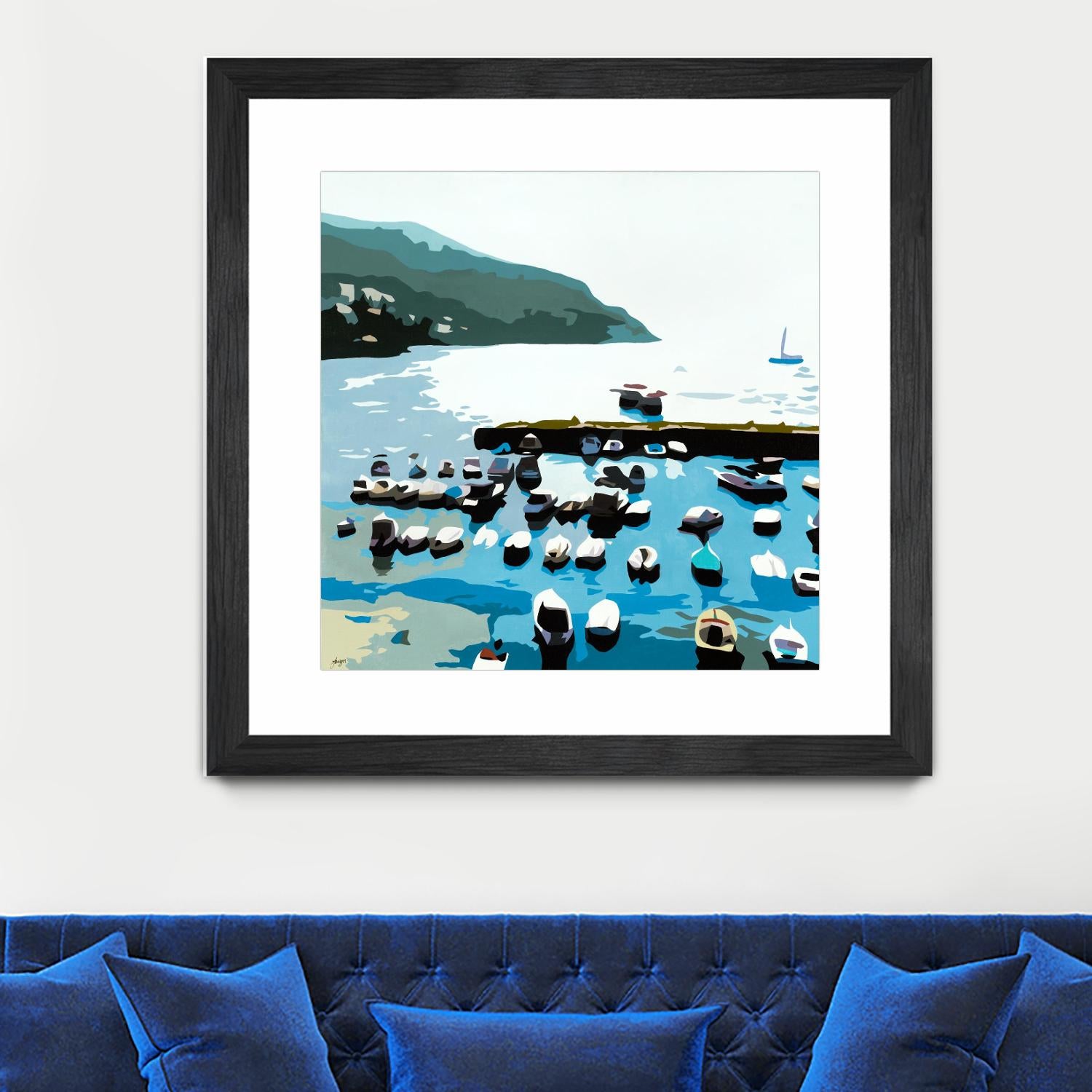 Boats by Beth Ann Lawson on GIANT ART - blues coastal ocean