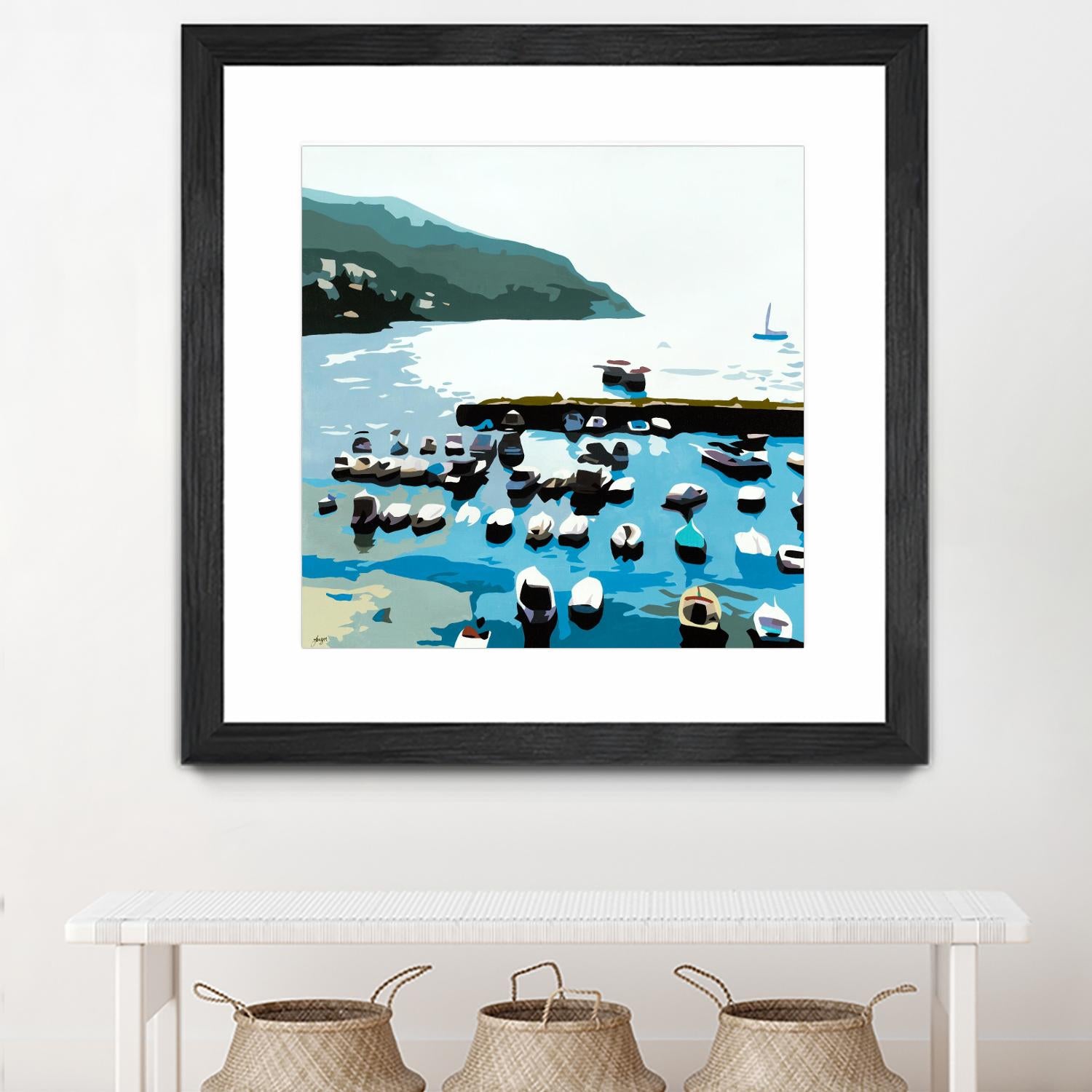 Boats by Beth Ann Lawson on GIANT ART - blues coastal ocean