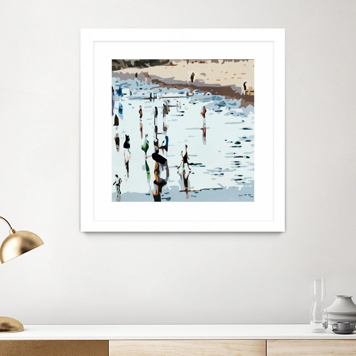 Self Reflection by Beth Ann Lawson on GIANT ART - blues coastal waves