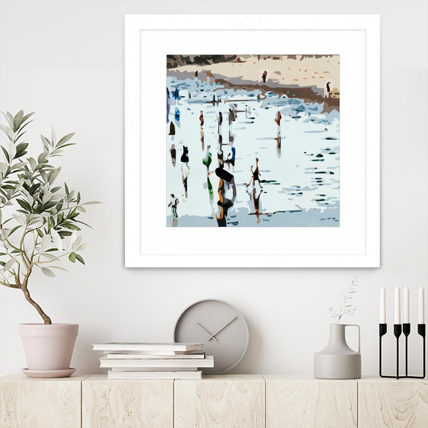 Self Reflection by Beth Ann Lawson on GIANT ART - blues coastal waves