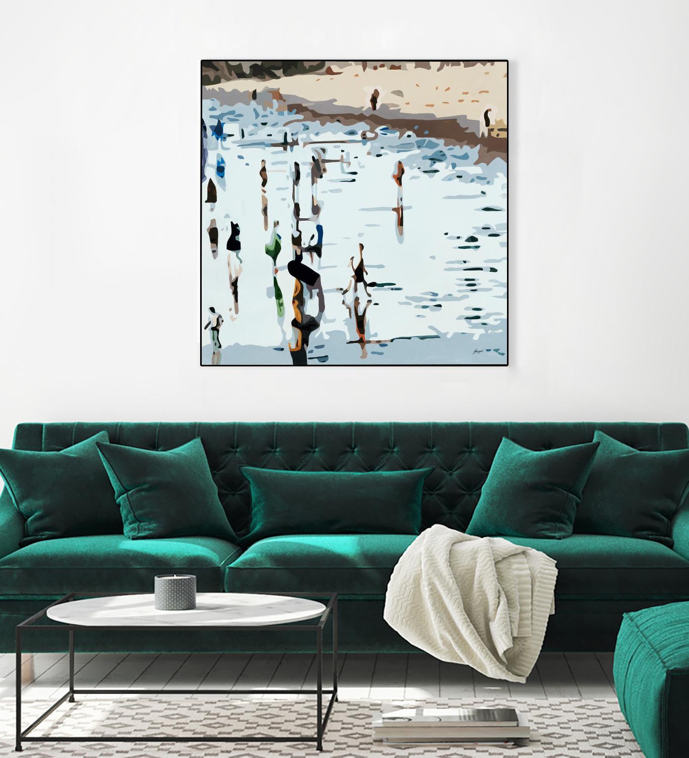 Self Reflection by Beth Ann Lawson on GIANT ART - blues coastal waves