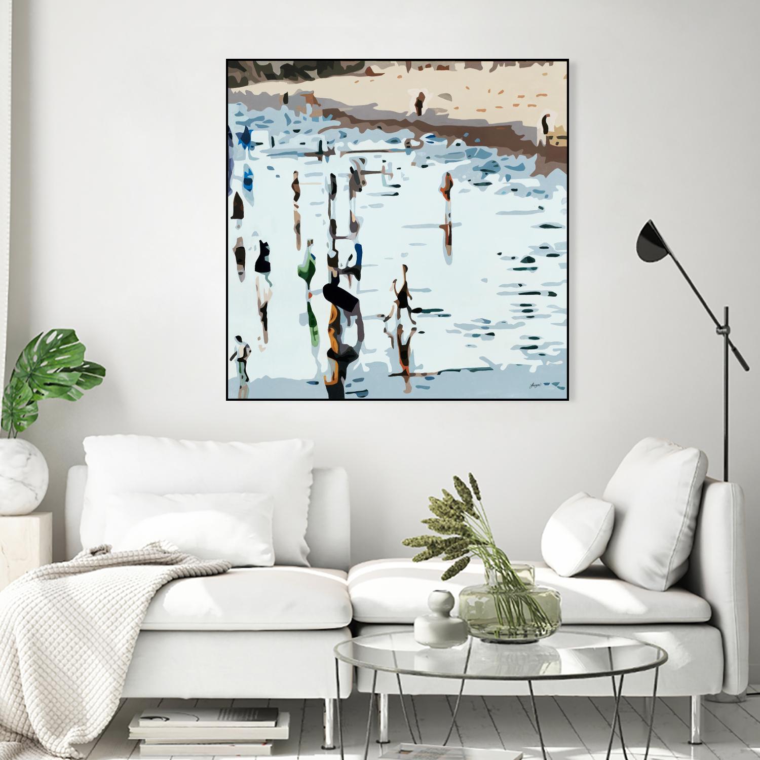 Self Reflection by Beth Ann Lawson on GIANT ART - blues coastal waves