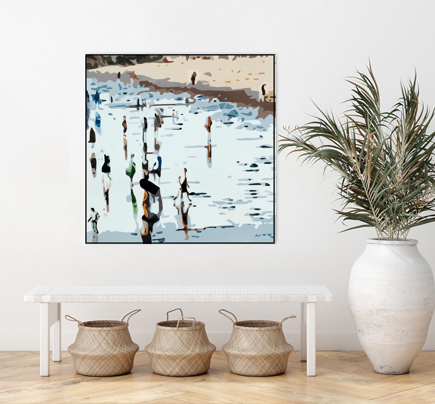 Self Reflection by Beth Ann Lawson on GIANT ART - blues coastal waves