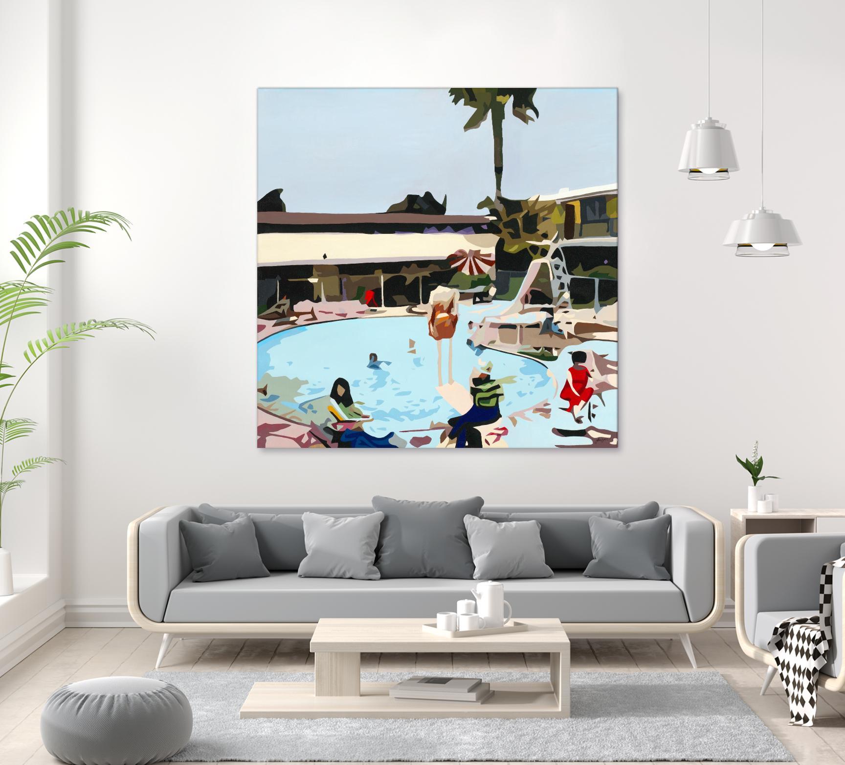 Off The Deep by Beth Ann Lawson on GIANT ART - blues coastal pool