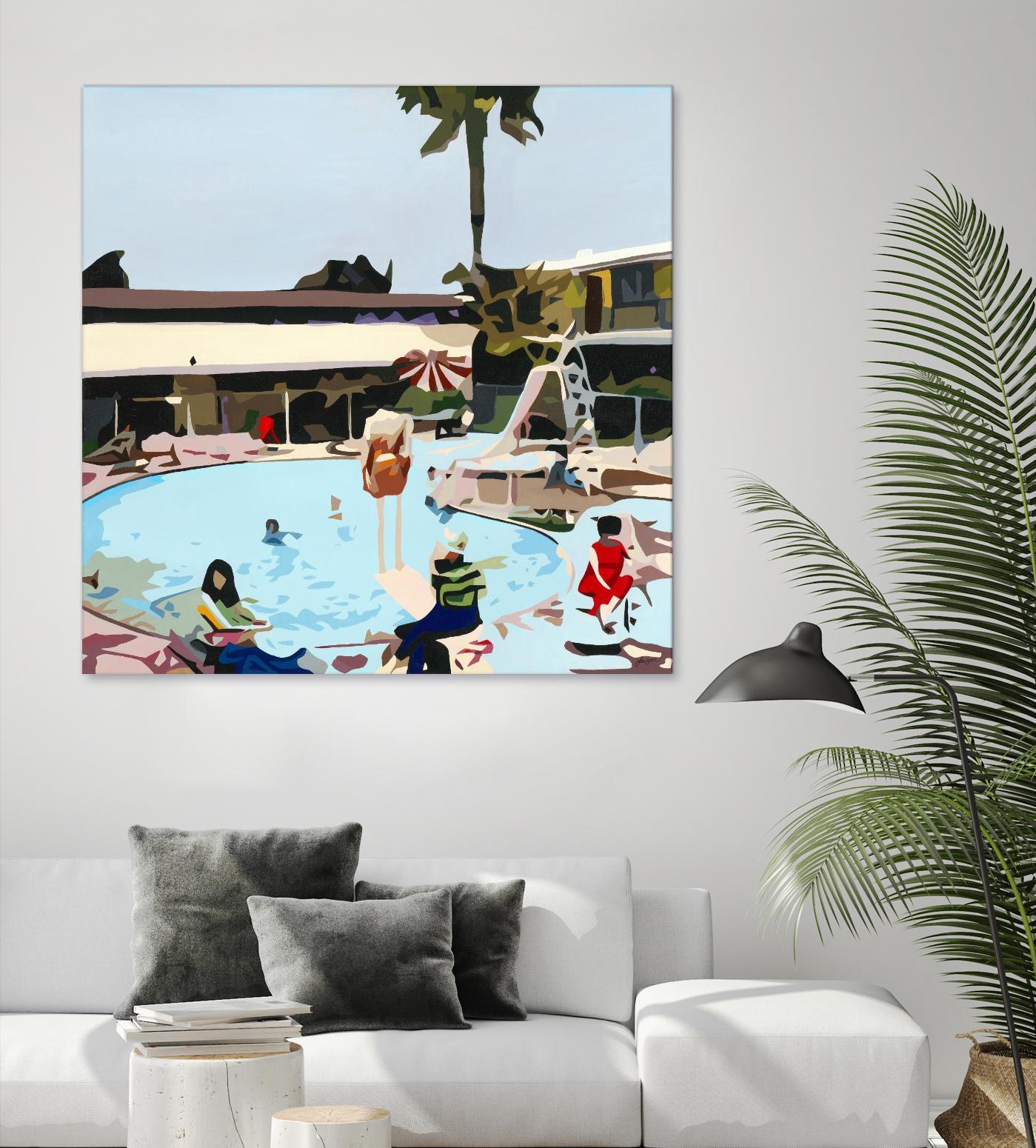 Off The Deep by Beth Ann Lawson on GIANT ART - blues coastal pool