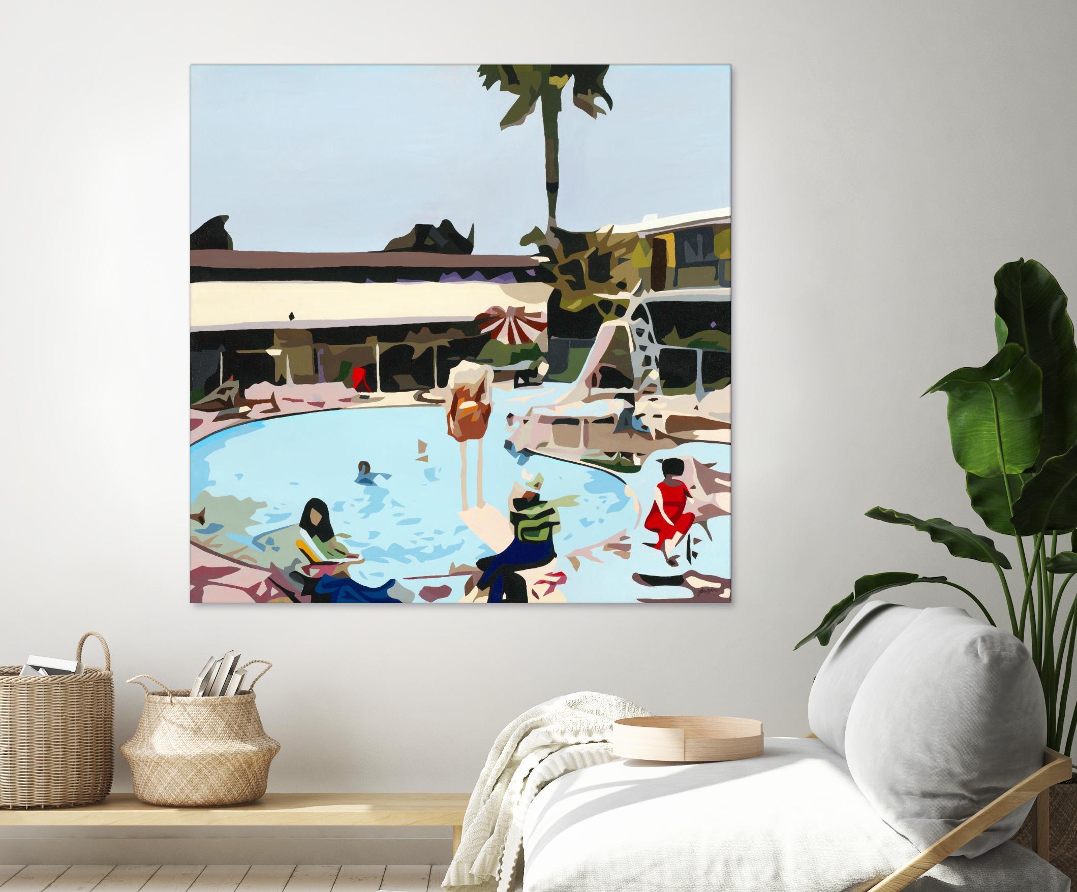 Off The Deep by Beth Ann Lawson on GIANT ART - blues coastal pool