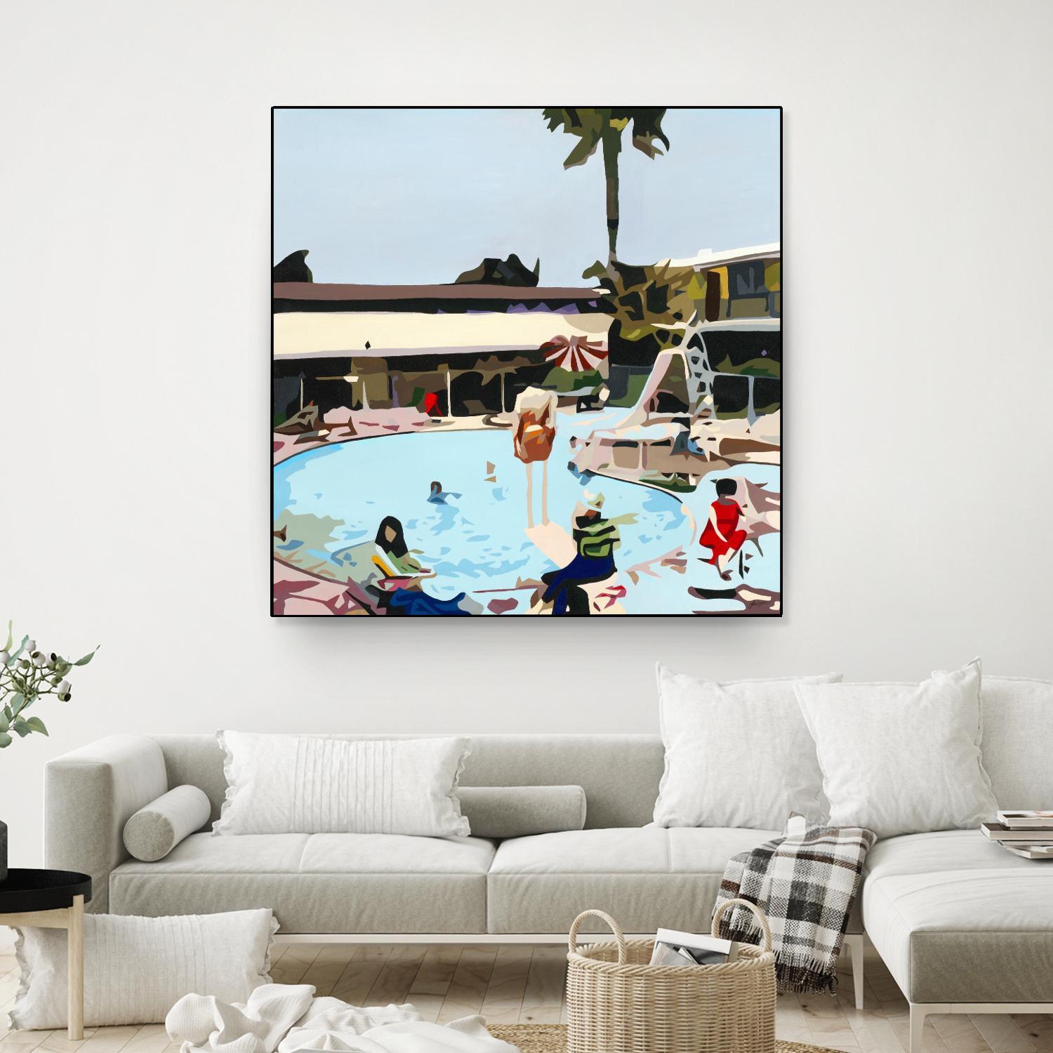 Off The Deep by Beth Ann Lawson on GIANT ART - blues coastal pool