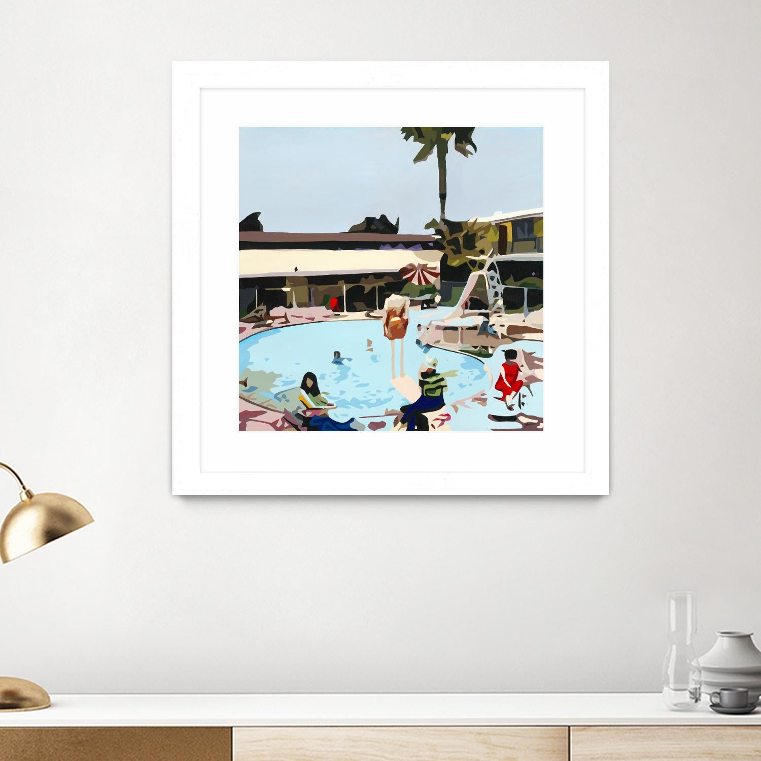 Off The Deep by Beth Ann Lawson on GIANT ART - blues coastal pool