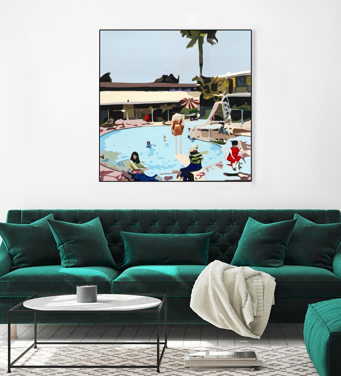 Off The Deep by Beth Ann Lawson on GIANT ART - blues coastal pool