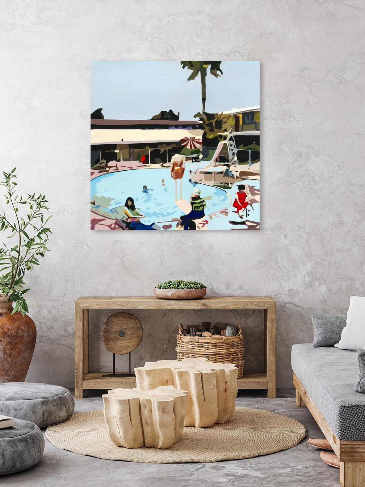 Off The Deep by Beth Ann Lawson on GIANT ART - blues coastal pool