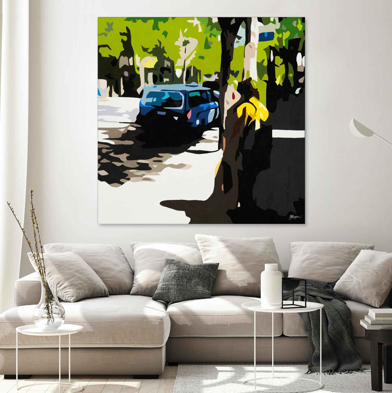 A Volvo In Ballard by Beth Ann Lawson on GIANT ART - greens cityscapes urban