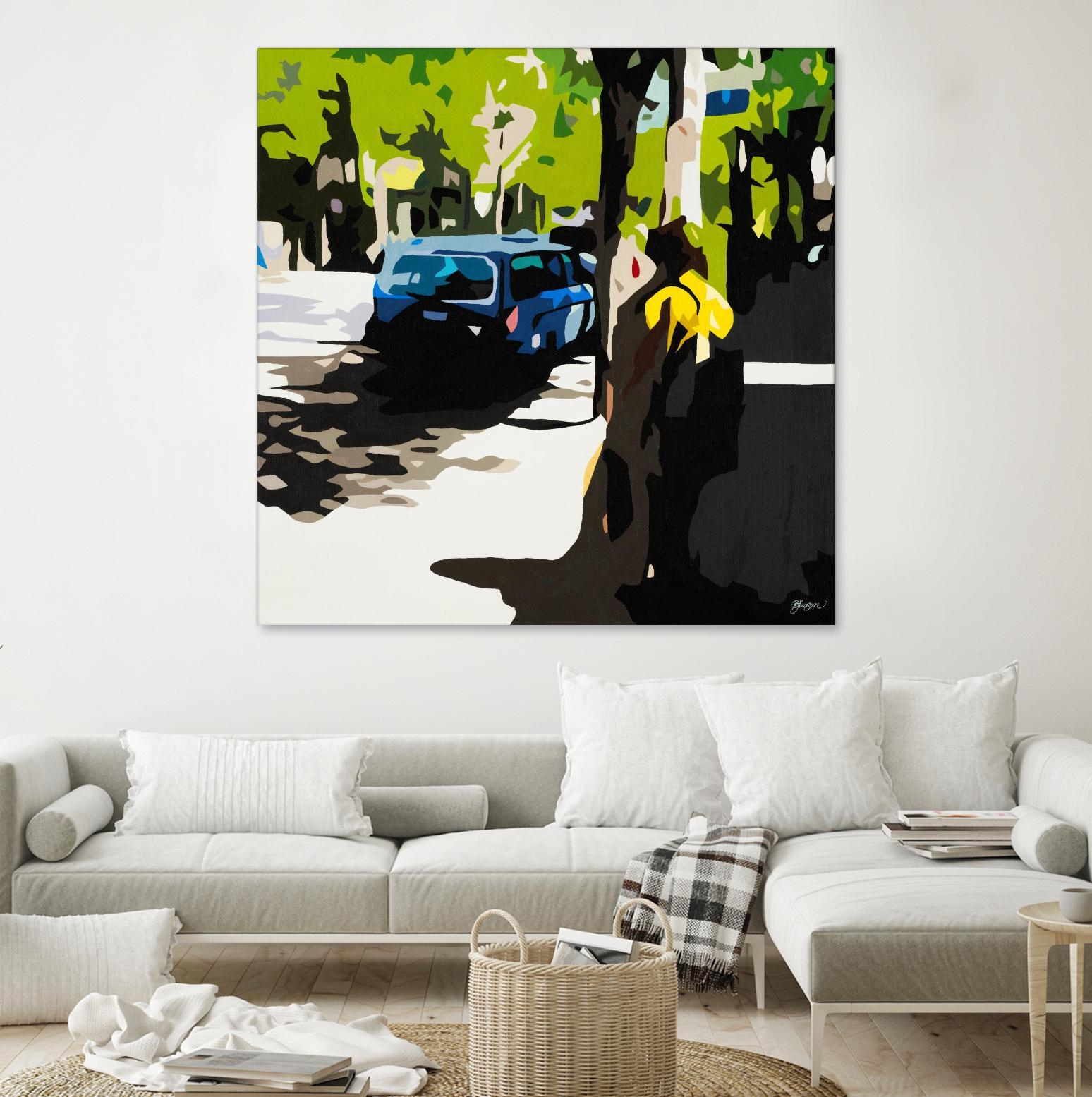 A Volvo In Ballard by Beth Ann Lawson on GIANT ART - greens cityscapes urban