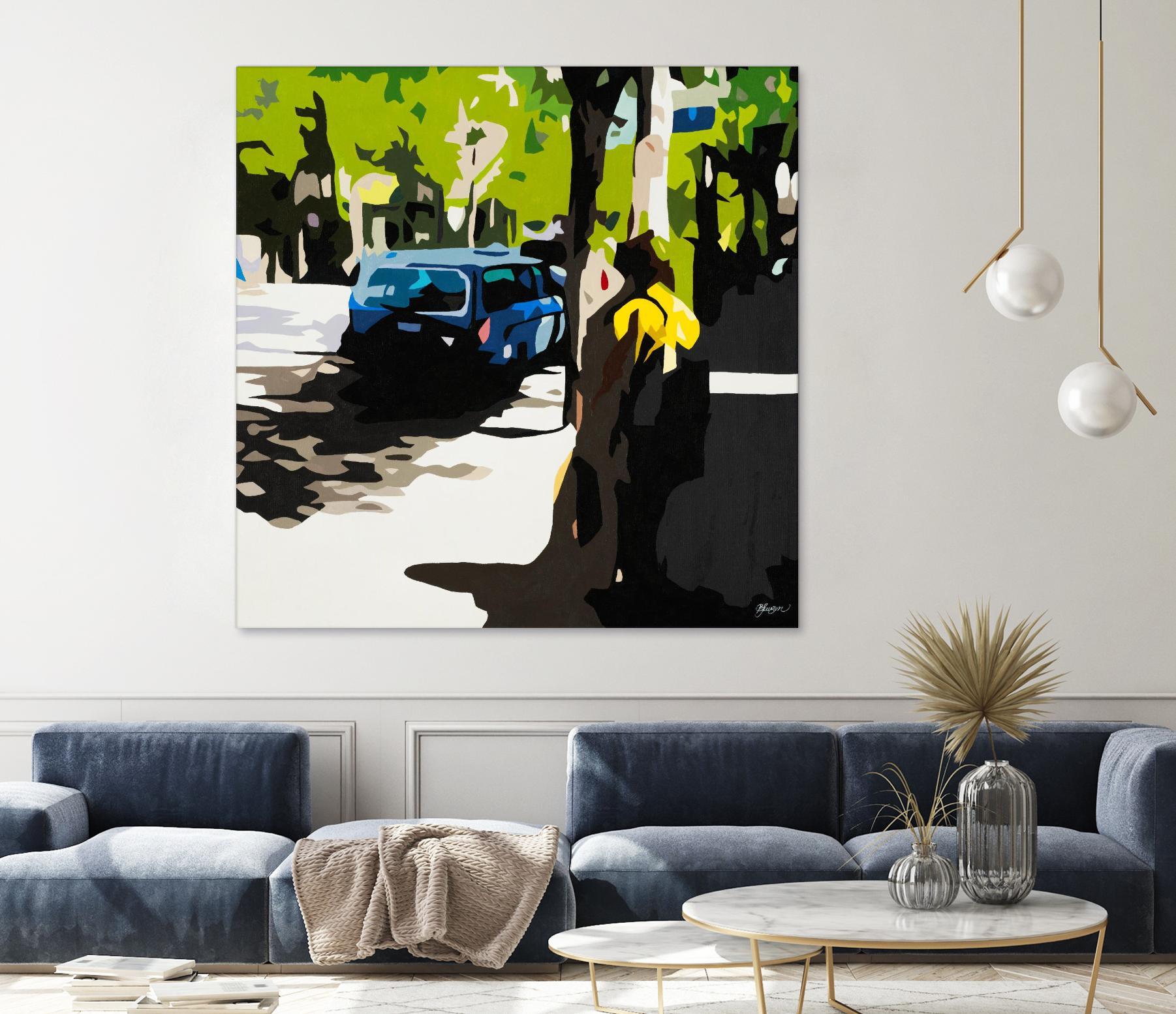 A Volvo In Ballard by Beth Ann Lawson on GIANT ART - greens cityscapes urban