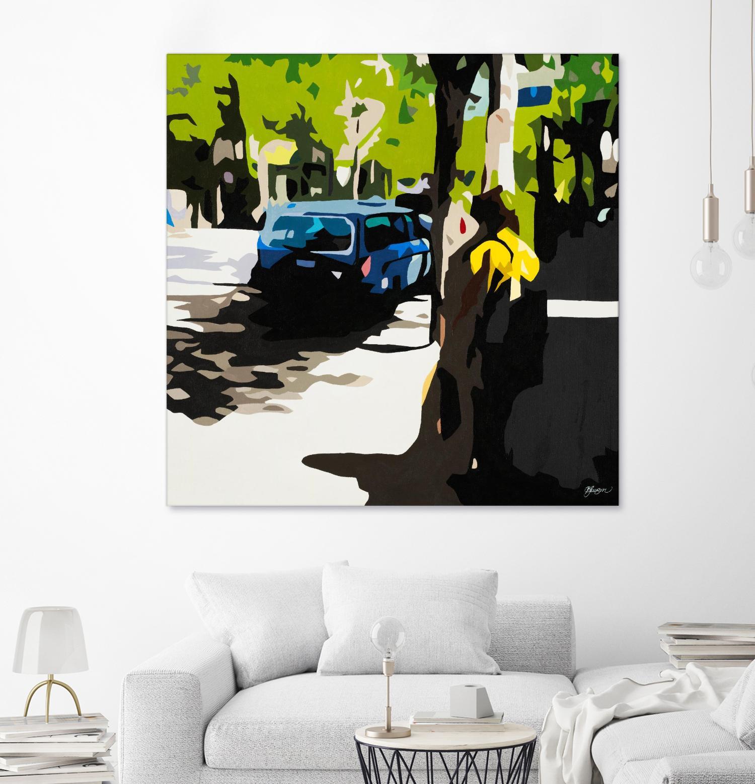 A Volvo In Ballard by Beth Ann Lawson on GIANT ART - greens cityscapes urban