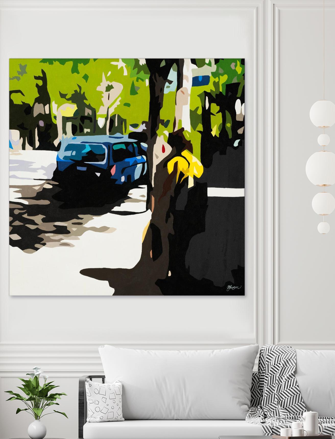 A Volvo In Ballard by Beth Ann Lawson on GIANT ART - greens cityscapes urban