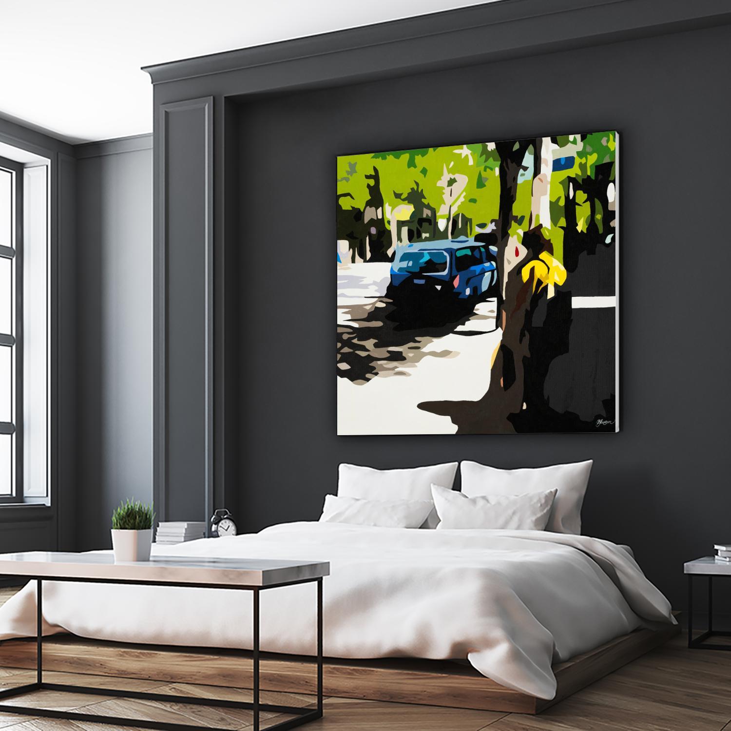 A Volvo In Ballard by Beth Ann Lawson on GIANT ART - greens cityscapes urban