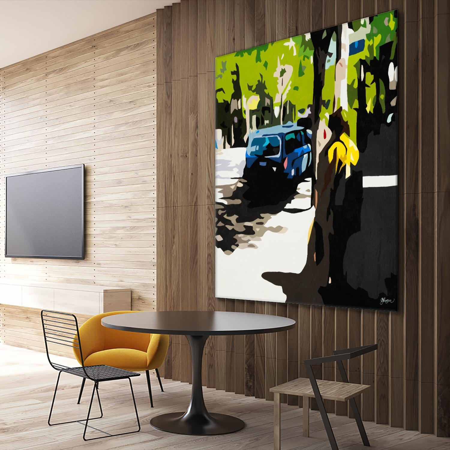 A Volvo In Ballard by Beth Ann Lawson on GIANT ART - greens cityscapes urban