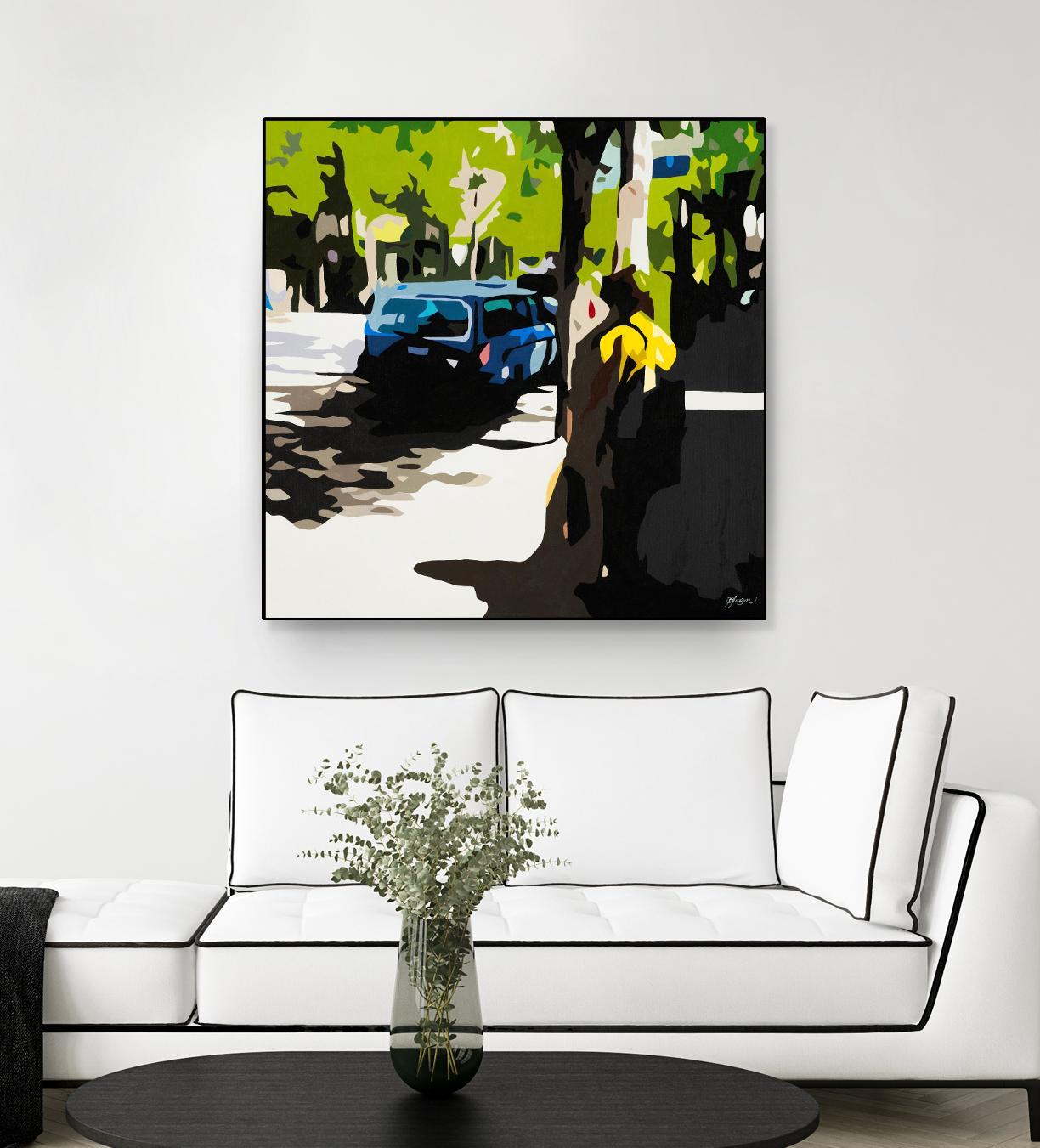 A Volvo In Ballard by Beth Ann Lawson on GIANT ART - greens cityscapes urban