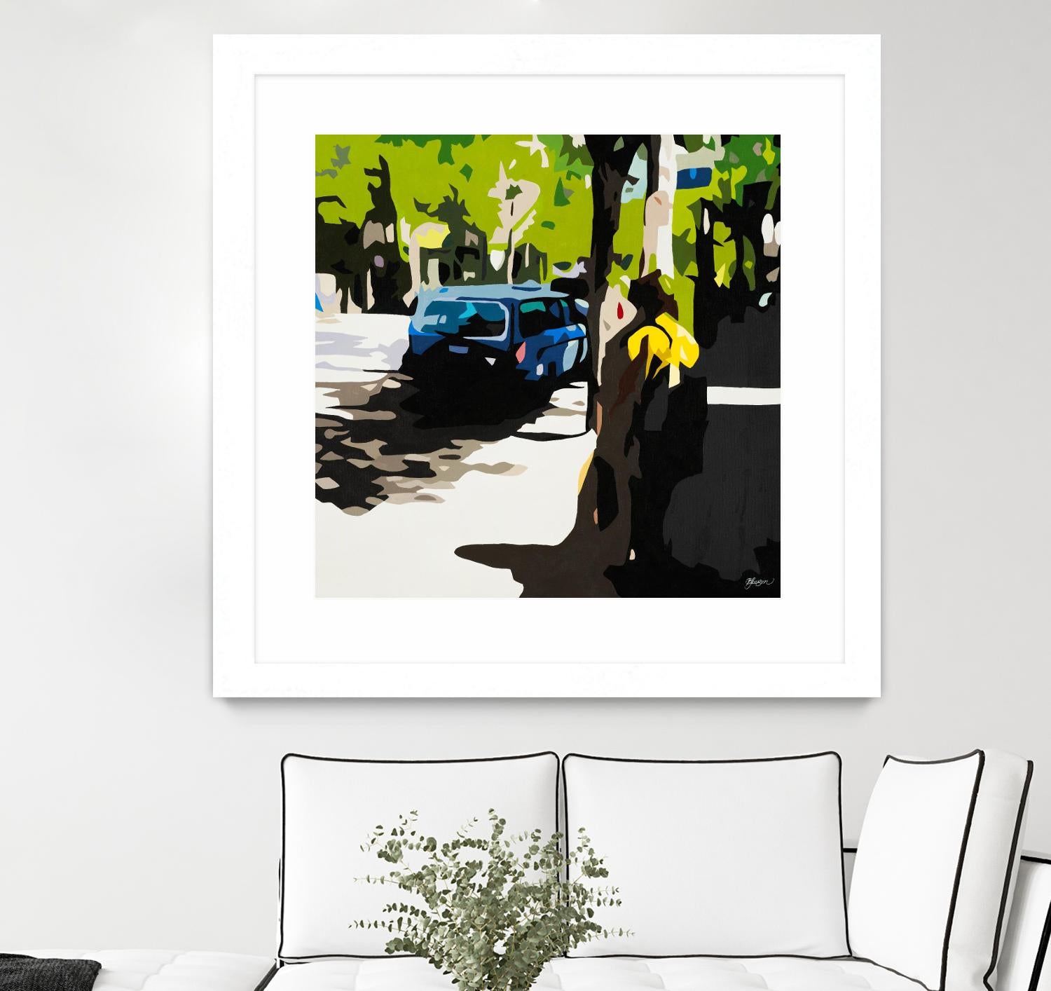 A Volvo In Ballard by Beth Ann Lawson on GIANT ART - greens cityscapes urban