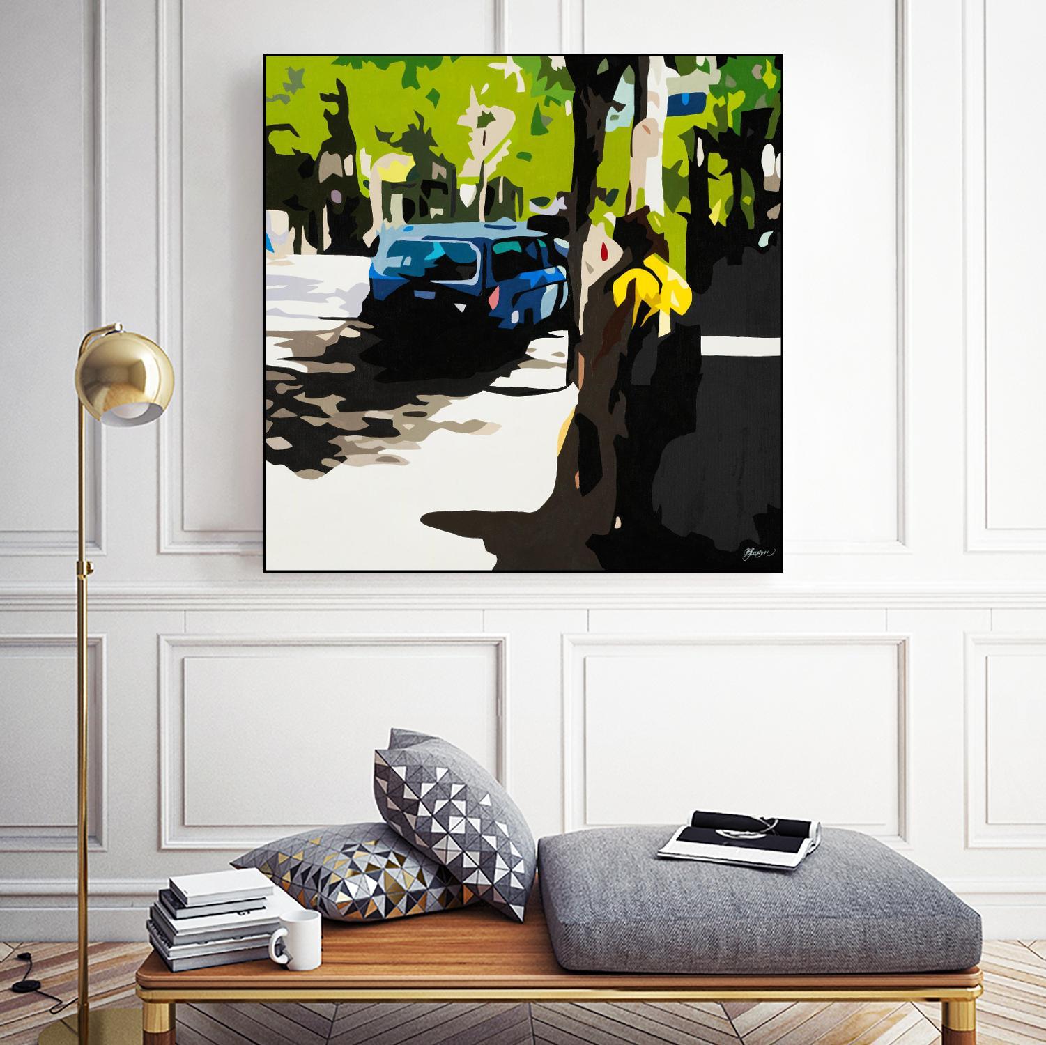 A Volvo In Ballard by Beth Ann Lawson on GIANT ART - greens cityscapes urban