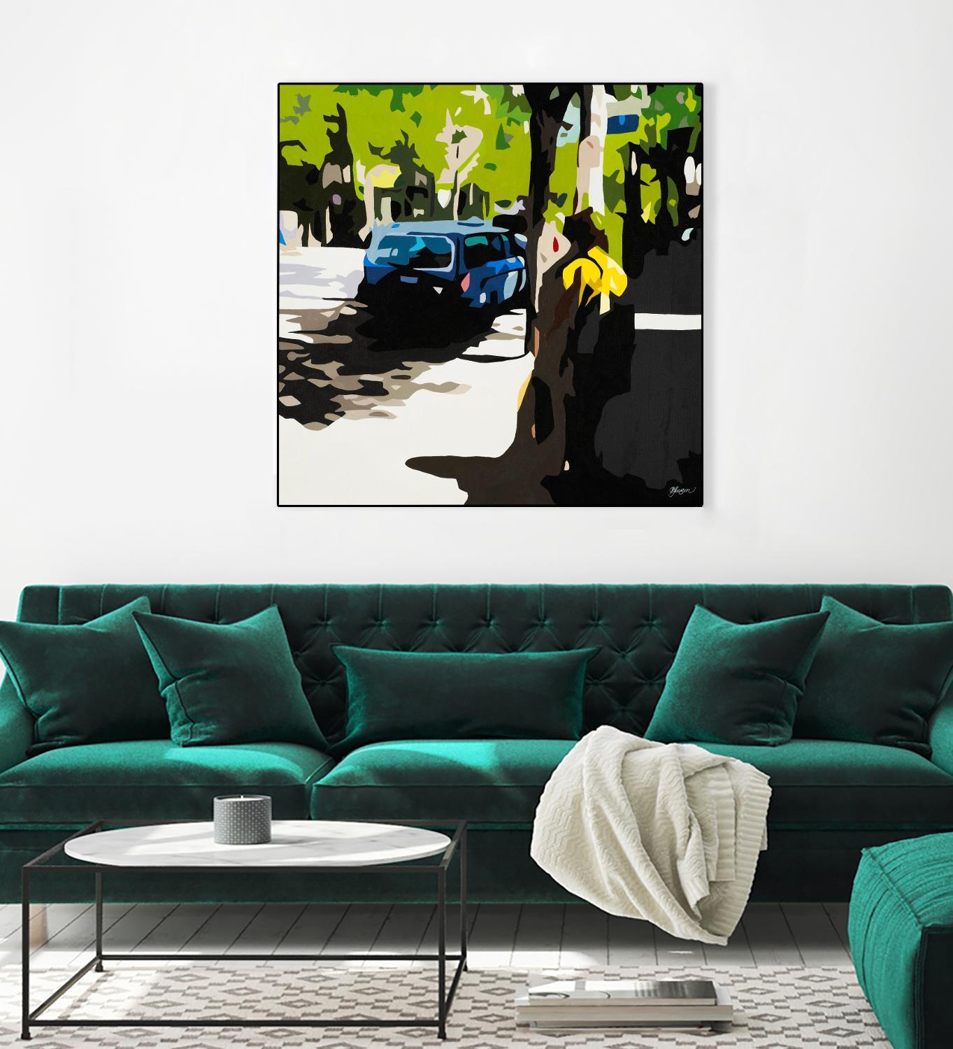 A Volvo In Ballard by Beth Ann Lawson on GIANT ART - greens cityscapes urban