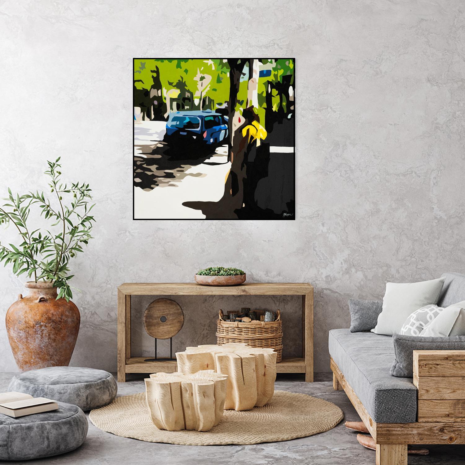 A Volvo In Ballard by Beth Ann Lawson on GIANT ART - greens cityscapes urban