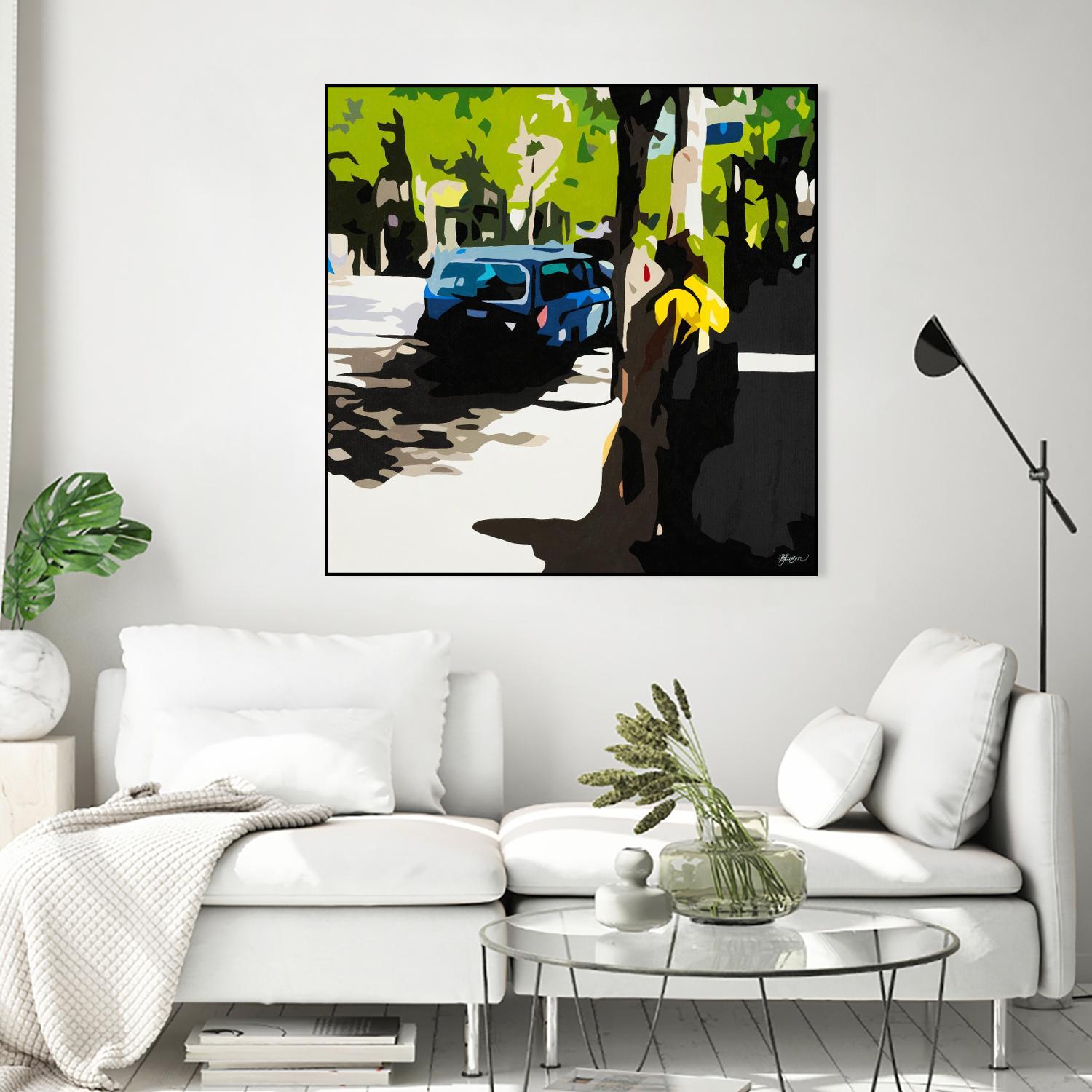 A Volvo In Ballard by Beth Ann Lawson on GIANT ART - greens cityscapes urban