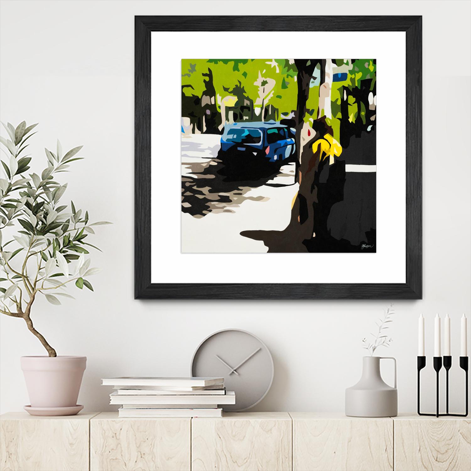 A Volvo In Ballard by Beth Ann Lawson on GIANT ART - greens cityscapes urban