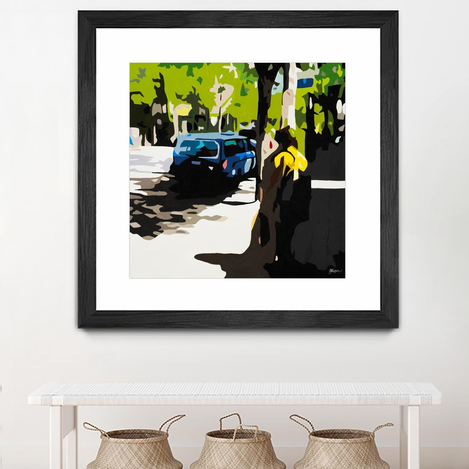 A Volvo In Ballard by Beth Ann Lawson on GIANT ART - greens cityscapes urban