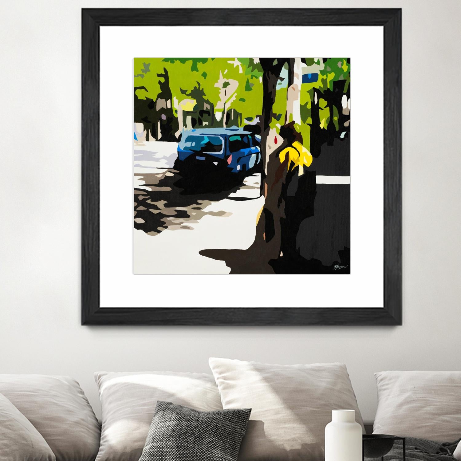 A Volvo In Ballard by Beth Ann Lawson on GIANT ART - greens cityscapes urban