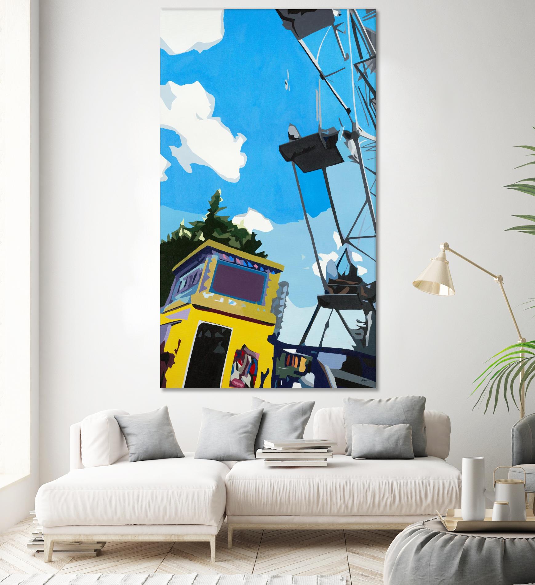 YOLO! by Beth Ann Lawson on GIANT ART - blues cityscapes ferris wheel