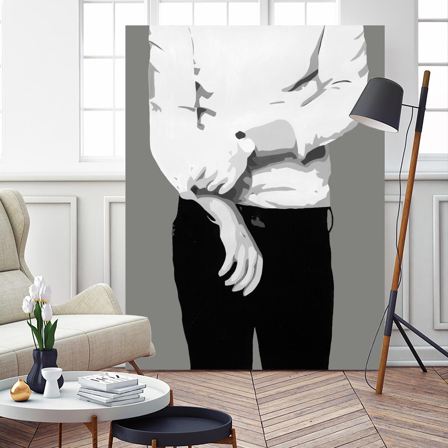 Mr.Right black and white by Beth Ann Lawson on GIANT ART - white black & white black pants