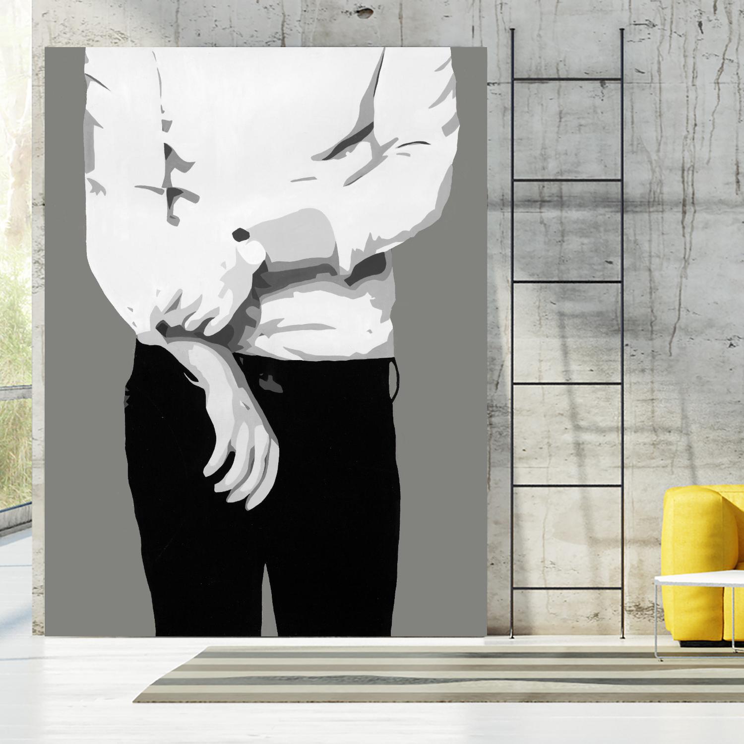 Mr.Right black and white by Beth Ann Lawson on GIANT ART - white black & white black pants