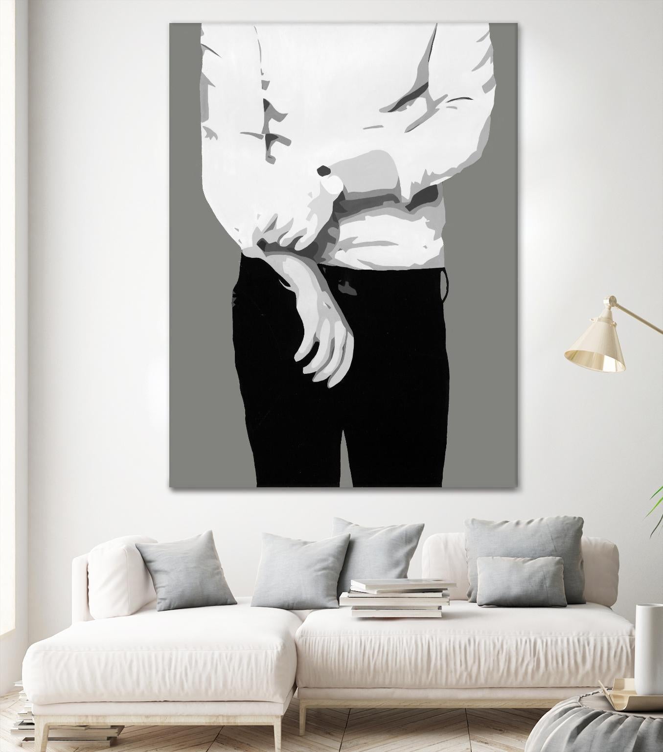 Mr.Right black and white by Beth Ann Lawson on GIANT ART - white black & white black pants