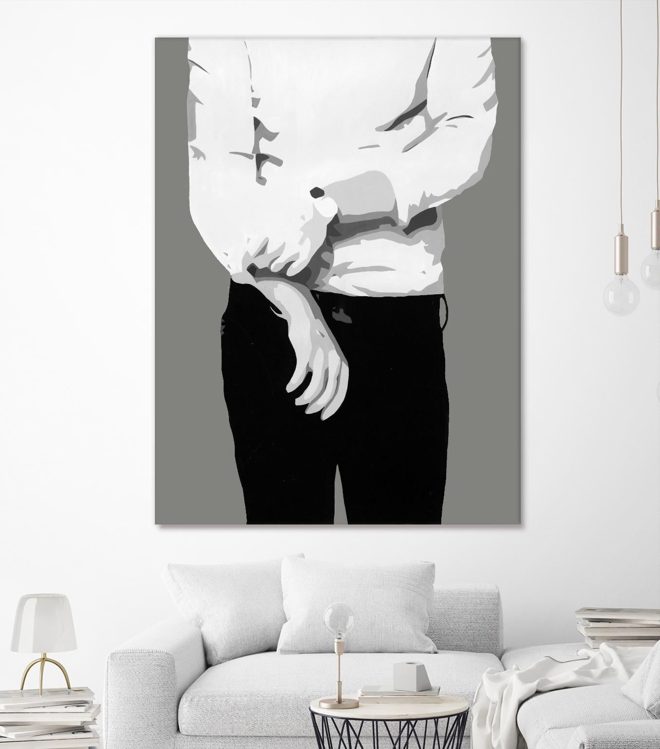 Mr.Right black and white by Beth Ann Lawson on GIANT ART - white black & white black pants