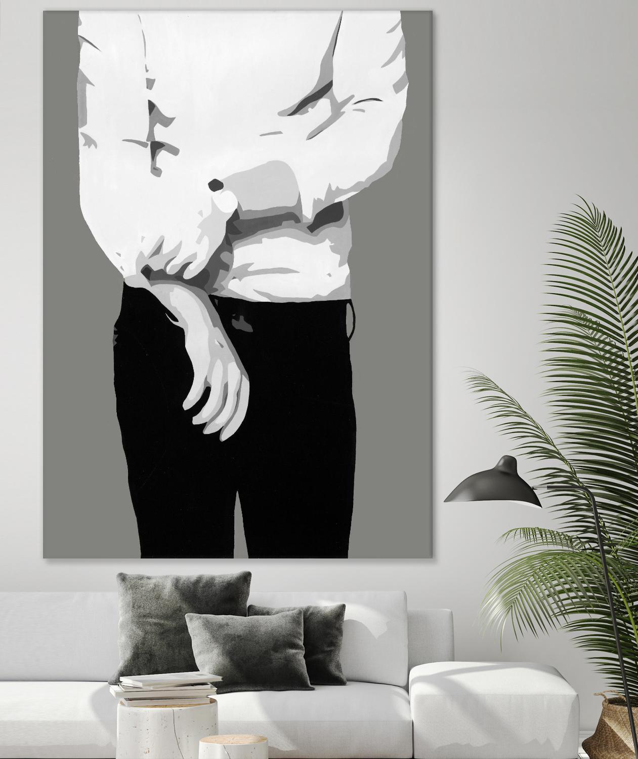 Mr.Right black and white by Beth Ann Lawson on GIANT ART - white black & white black pants