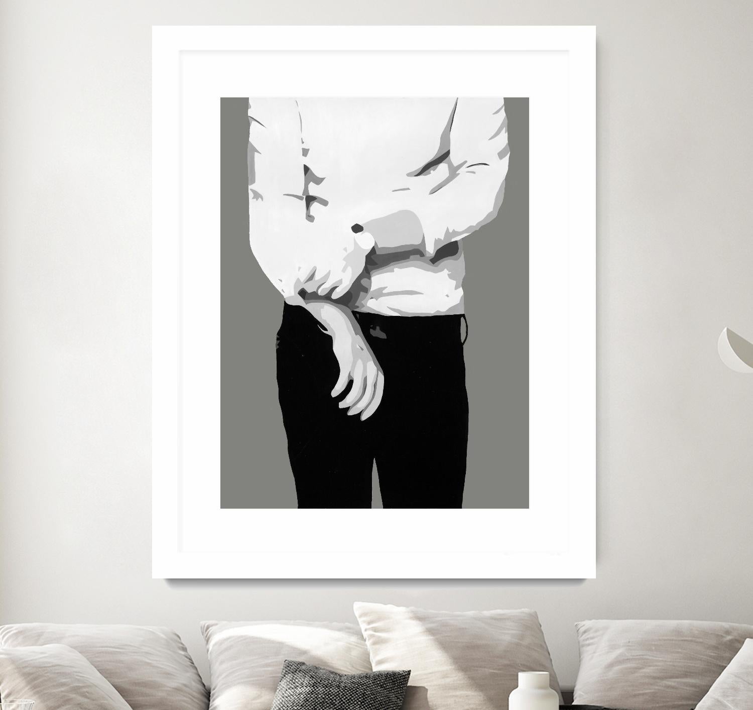 Mr.Right black and white by Beth Ann Lawson on GIANT ART - white black & white black pants