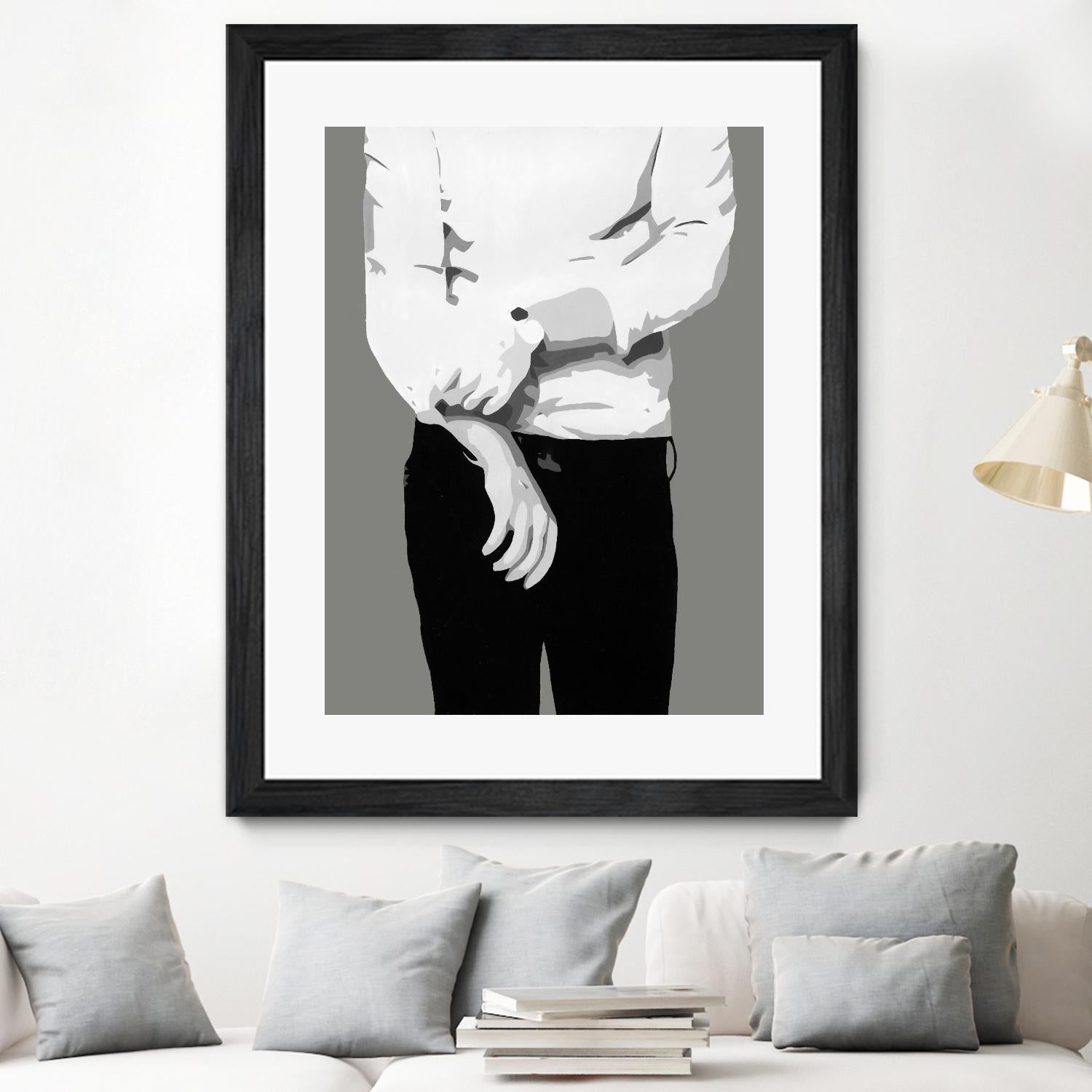 Mr.Right black and white by Beth Ann Lawson on GIANT ART - white black & white black pants