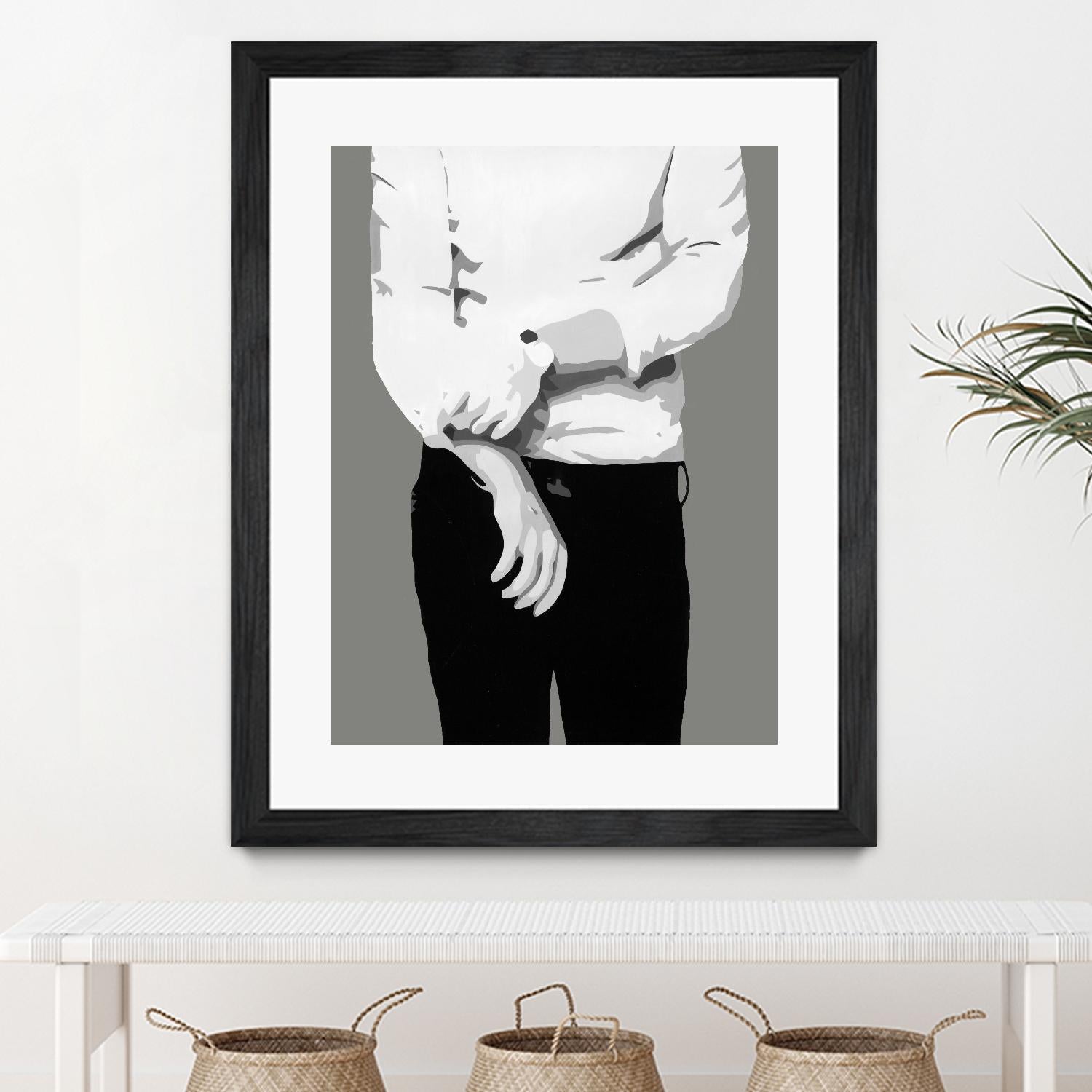 Mr.Right black and white by Beth Ann Lawson on GIANT ART - white black & white black pants