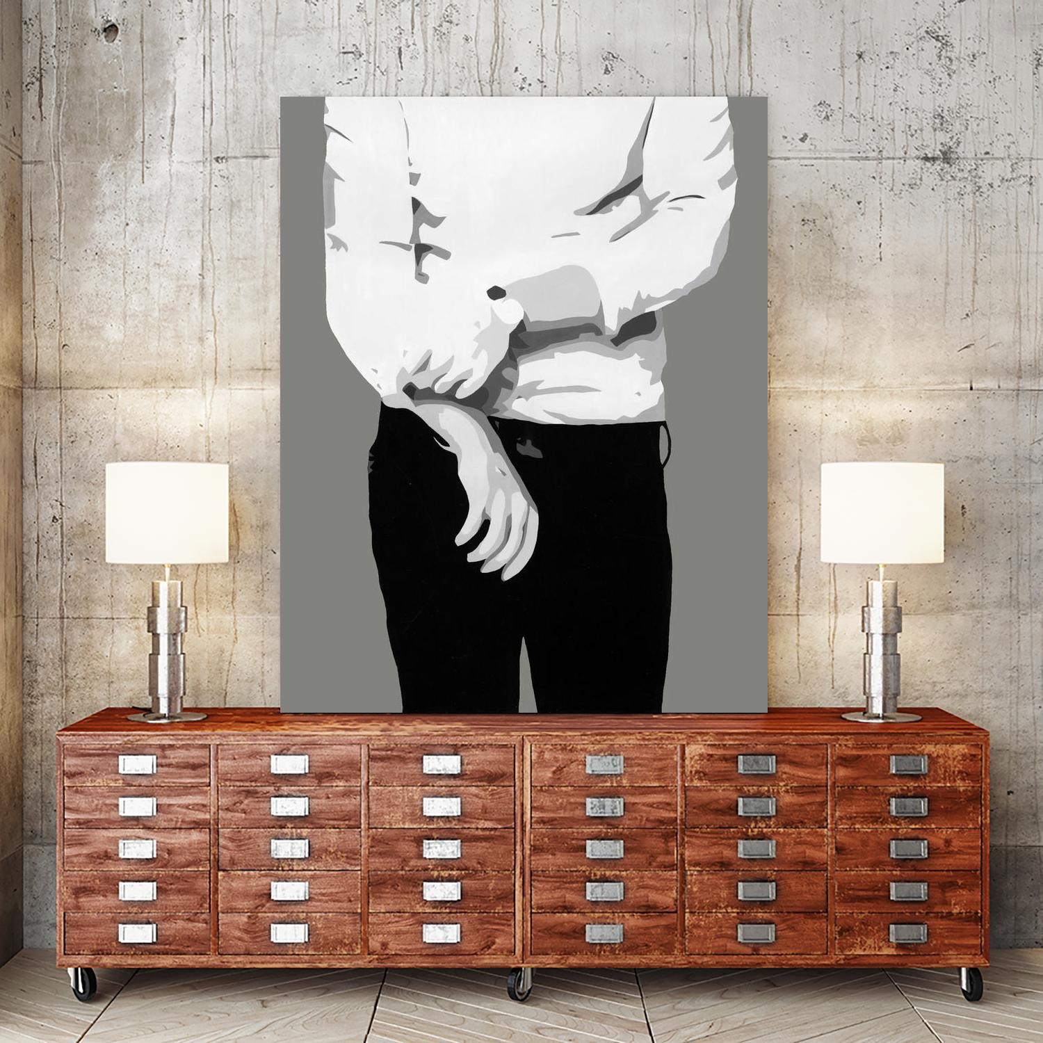 Mr.Right black and white by Beth Ann Lawson on GIANT ART - white black & white black pants