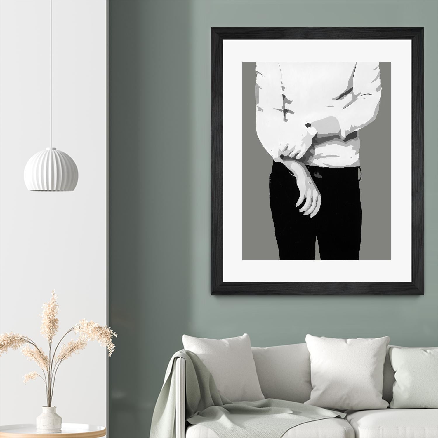 Mr.Right black and white by Beth Ann Lawson on GIANT ART - white black & white black pants