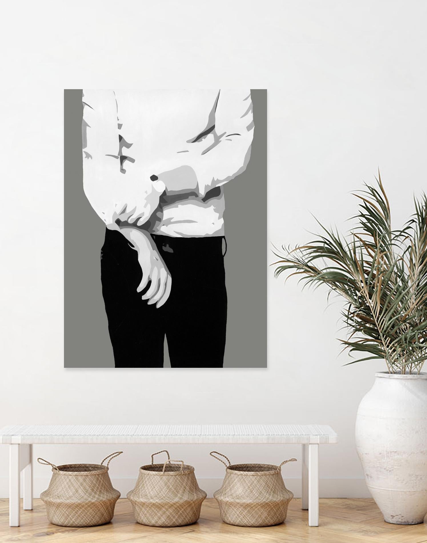 Mr.Right black and white by Beth Ann Lawson on GIANT ART - white black & white black pants