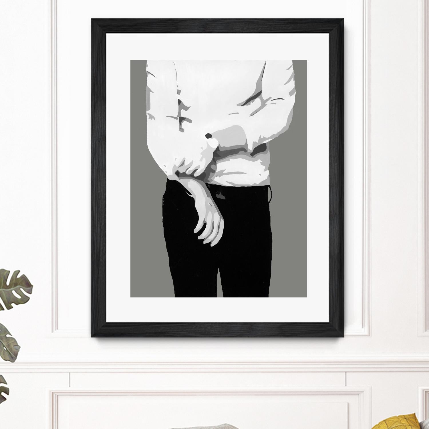 Mr.Right black and white by Beth Ann Lawson on GIANT ART - white black & white black pants
