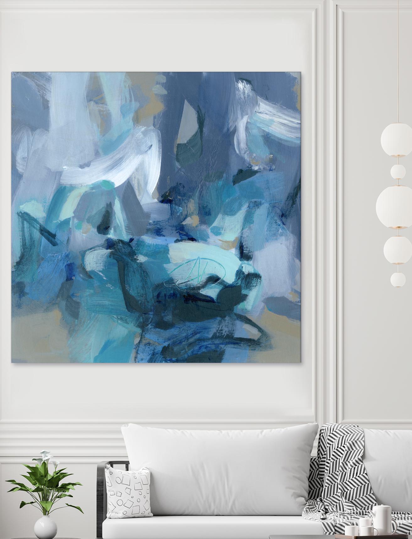 Abstract Blues II by Christina Long on GIANT ART - blue abstract