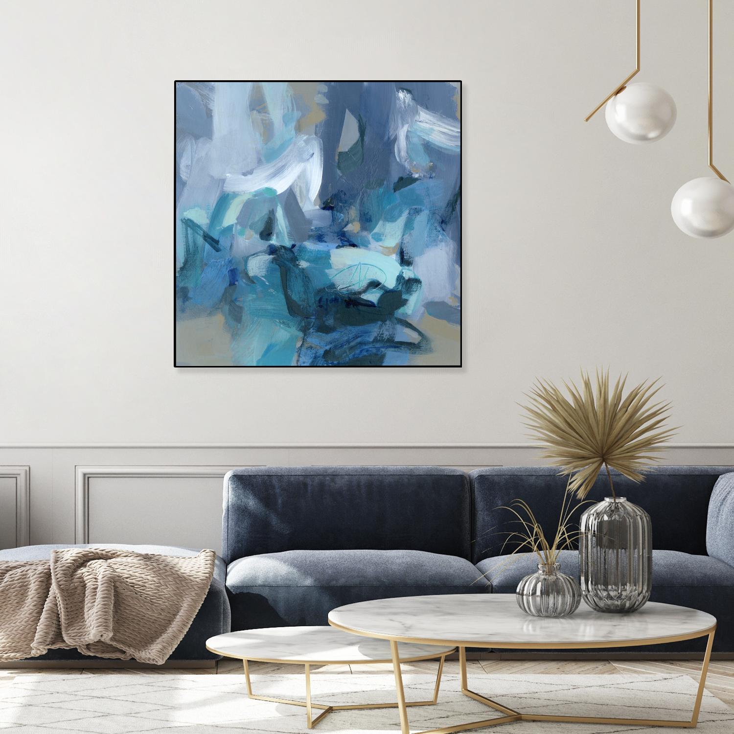 Abstract Blues II by Christina Long on GIANT ART - blue abstract
